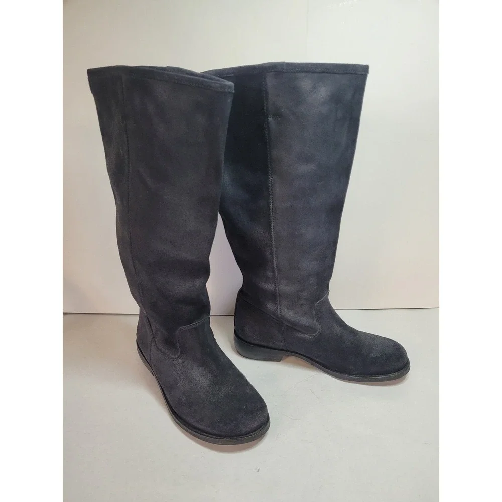 Kickers Leather Tall riding Boots‎ Black Pull on Women's Size 9 US EUC